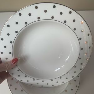 Kate Spade New York Larabee Road Platinum Set of 4 Pasta/Salad Bowl 9”